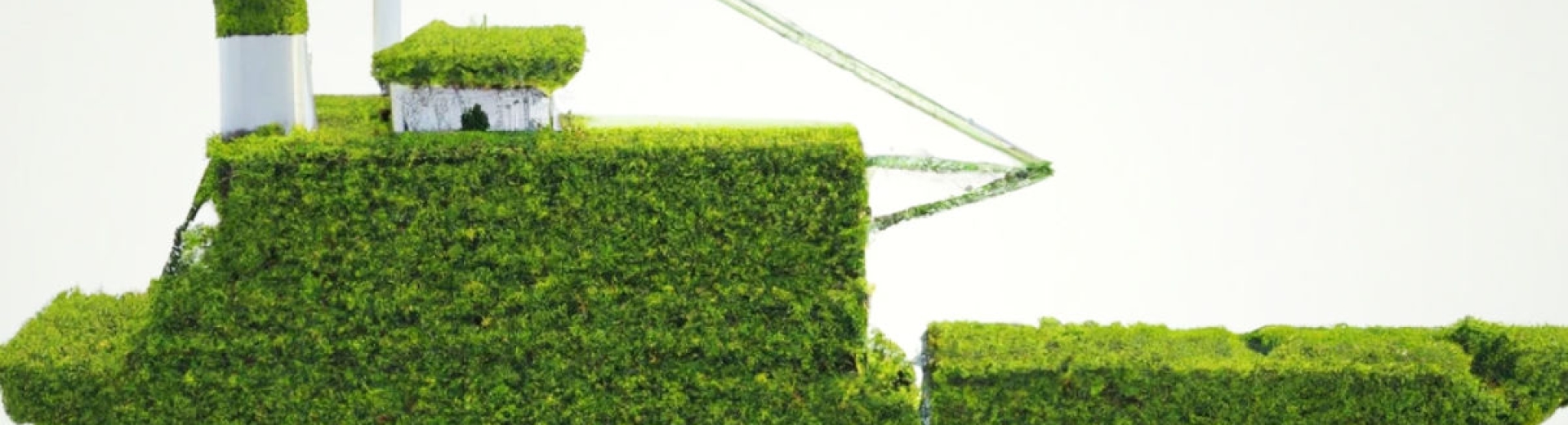 3D render of cargo ship made of plants