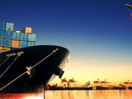 container ship in import export and business logistic