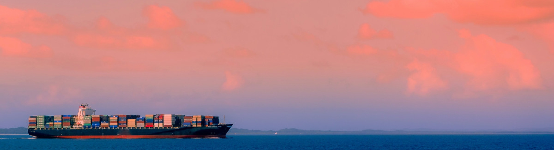 Cargo Ship Sunset Sky