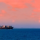 Cargo Ship Sunset Sky